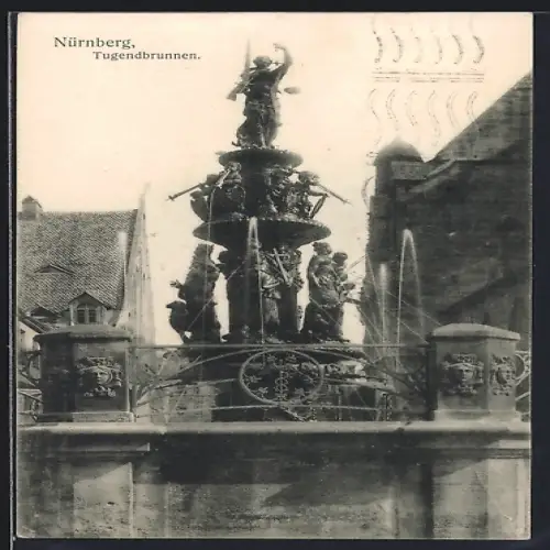 AK Nürnberg, Blick auf den Tugendbrunnen