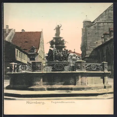 AK Nürnberg, Partie am Tugendbrunnen