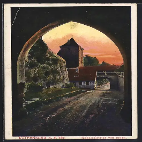 AK Rothenburg o. d. Tbr., Kobolzellertor von innen