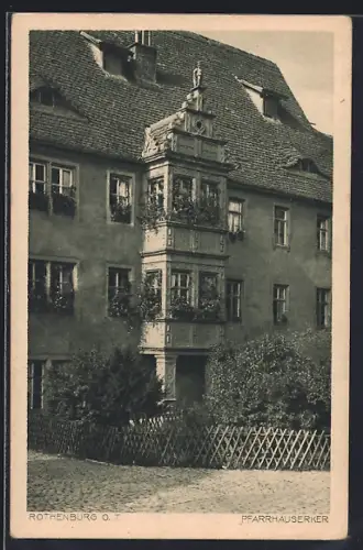 AK Rothenburg o. T., Blick auf den Pfarrhauserker