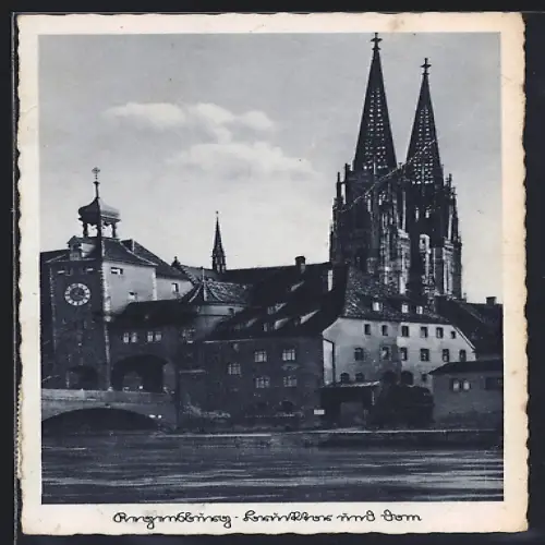 AK Regensburg, Brücktor und Dom