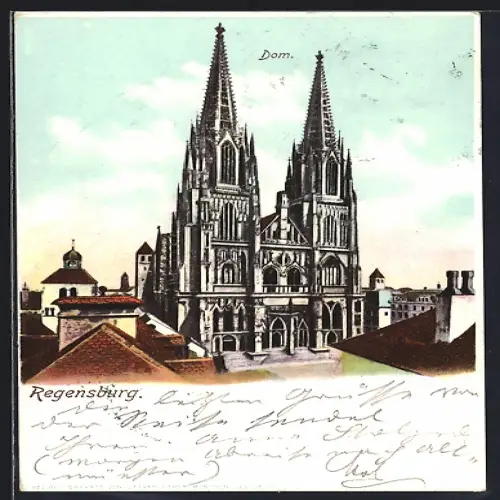 AK Regensburg, Blick auf den Dom