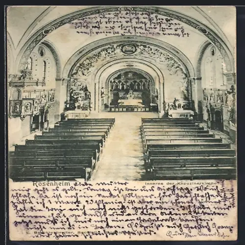 AK Rosenheim / Bayern, Inneres der Kapuzinerkirche