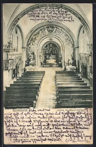 AK Rosenheim / Bayern, Inneres der Kapuzinerkirche