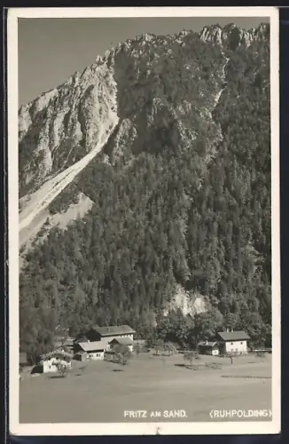 AK Fritz am Sand, Ortsansicht mit Bergen