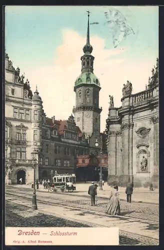 AK Dresden, Partie am Schlossturm