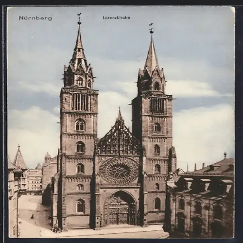 AK Nürnberg, Blick auf die Lorenzkirche