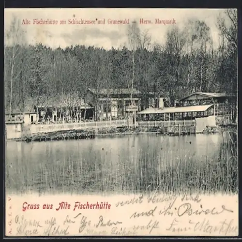 AK Grunewald, Gasthaus Alte Fischerhütte am Schlachtensee