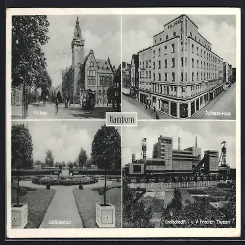AK Hamborn / Rhein, Grossschacht II u. V Friedrich Thyssen, Pollmann-Haus