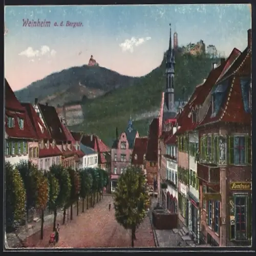AK Weinheim / Bergstrasse, Strassenpartie