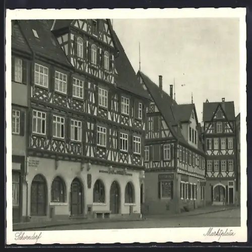 AK Schorndorf / Remstal, Fachwerkhäuser am Marktplatz