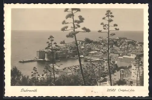 AK Dubrovnik, Ortsansicht mit Blick aufs Meer