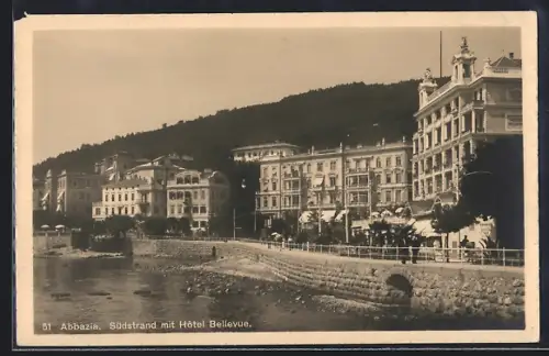 AK St. Abbazzia, Hotel Bellevue am Südstrand