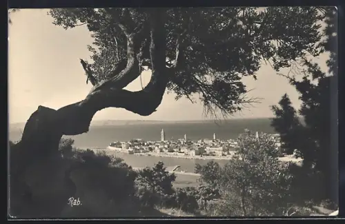 AK Rab, Blick auf den Ort mit Meerblick