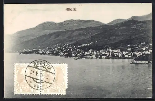 AK Abbazia, Ortsansicht vom Meer aus
