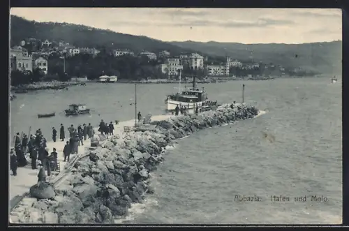AK Abbazia, Hafen und Molo