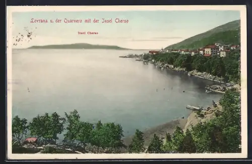 AK Lovrana, Panorama und der Quarnero mit der Insel Cherso