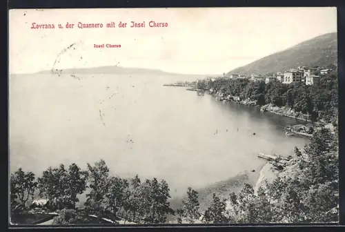 AK Lovrana, Panorama und der Quarnero mit der Insel Cherso
