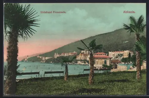 AK Abbazia, Südstrand-Promenade