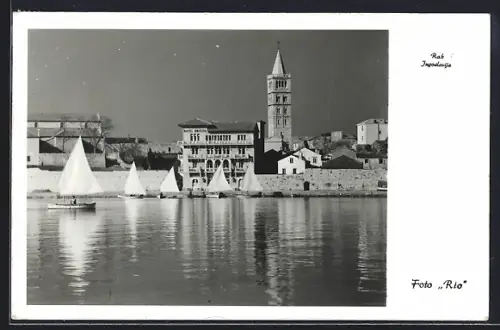 AK Rab, Panorama mit Hotel Bristol
