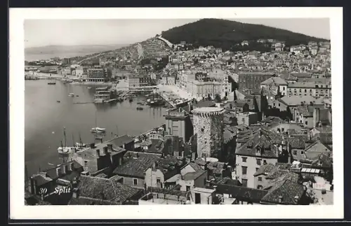 AK Split, Panorama mit Turm