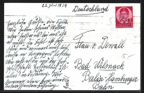 AK Split, Panorama mit Turm