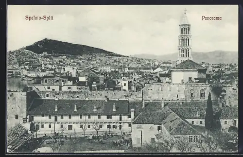 AK Spalato /Split, Panorama mit Kirche