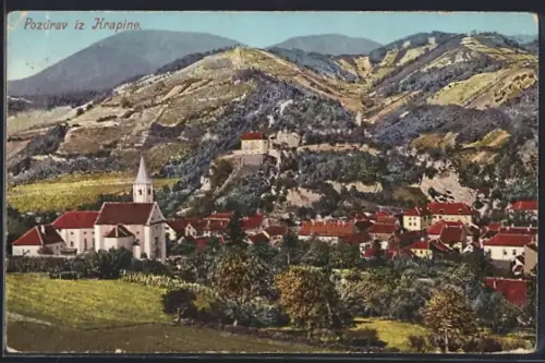 AK Krapina, Panorama mit Kirche