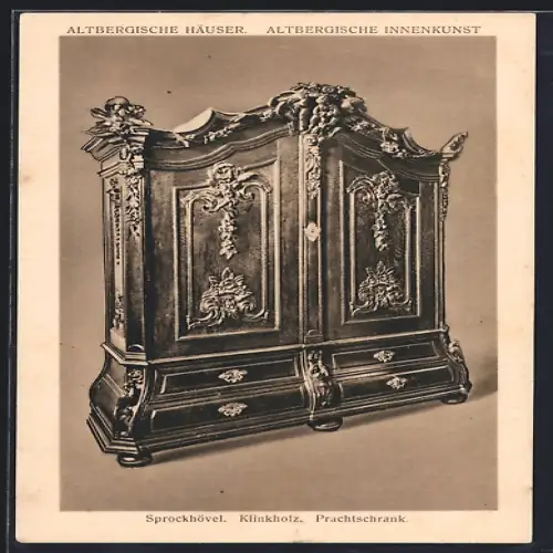 AK Sprockhövel, Altbergische Häuser, Altbergische Innenkunst, Klinkholz, Prachtschrank
