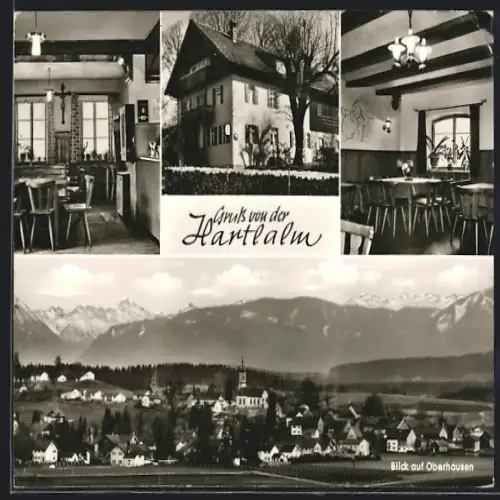 AK Oberhausen / Obb., Gasthof und Pension Hartlalm, Innenansichten