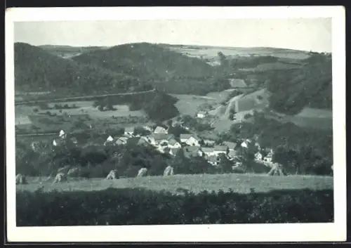 AK Hahnenbach bei Kirn, Teilansicht mit Garben