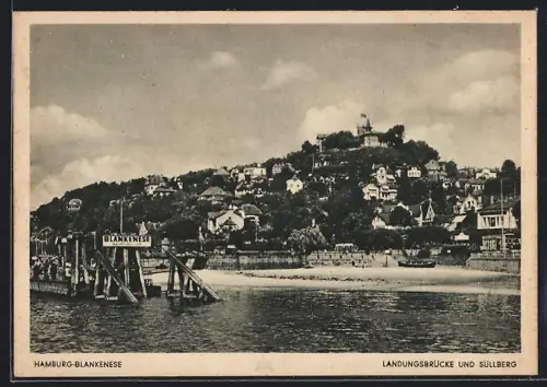 AK Hamburg-Blankenese, Landungsbrücke und Süllberg