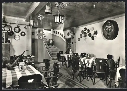 AK Kleinblittersdorf-Saar, Gasthaus Rebenhof, Innenansicht