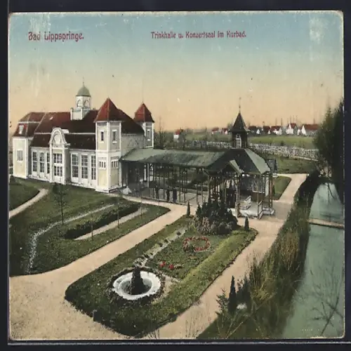 AK Bad Lippspringe, Trinkhalle und Konzerthalle im Kurbad
