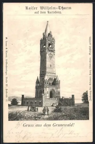 Lithographie Grunewald, Kaiser Wilhelm-Thurm
