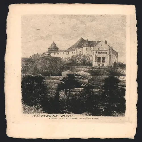 Künstler-AK Nürnberg, Blick auf die Burg