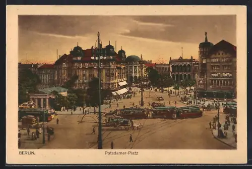 AK Berlin, Potsdamer-Platz, Strassenbahn