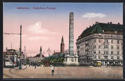 AK Kobenhavn, Vesterbros Passage, Strassenbahn