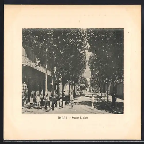 AK Toulon, Avenue Vauban, Strassenbahn