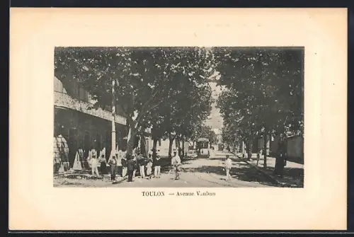 AK Toulon, Avenue Vauban, Strassenbahn