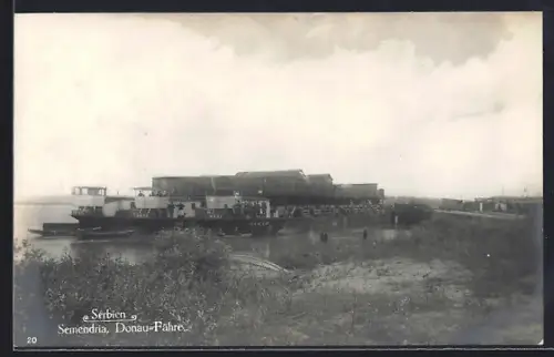 AK Semendria, Partie an der Donau-Fähre