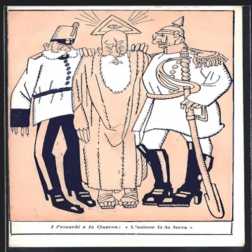 Künstler-AK Kaiser Franz Josef I. von Österreich und Kaiser Wilhelm II. mit Gott