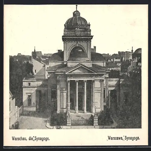 AK Warschau-Warszawa, die Synagoge