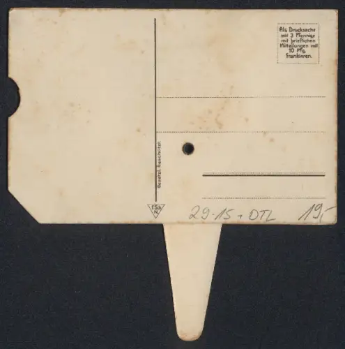 Mechanische-AK Nürnberg, Ansicht des Dutzendteiches im Trichter, Klappmechanismus
