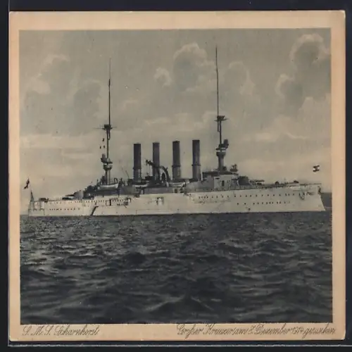 AK Kriegsschiff SMS Scharnhorst, Ostasiengeschwader