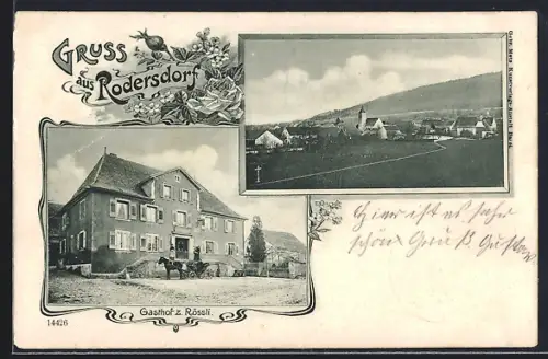 AK Rodersdorf, Gasthof z. Rössli, Blick auf den Ort
