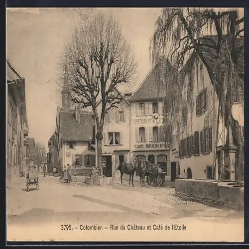 AK Colombier /NE, Rue du Chateau et Cafe de l`Etoile