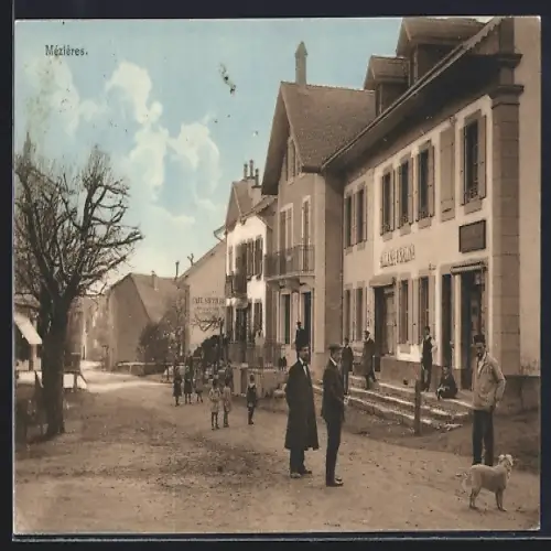 AK Mézieres /VD, Cafe Stettler und Allasia & Salina