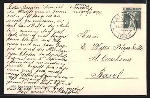 AK Mézieres /VD, Cafe Stettler und Allasia & Salina