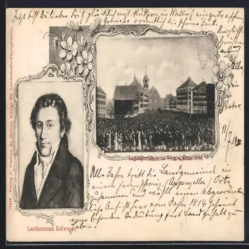 AK Trogen, Landsgemeinde anno 1814, Landammann Zellweger